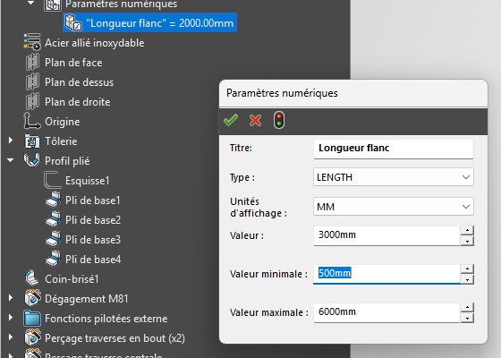 Modifier la valeur du paramètre