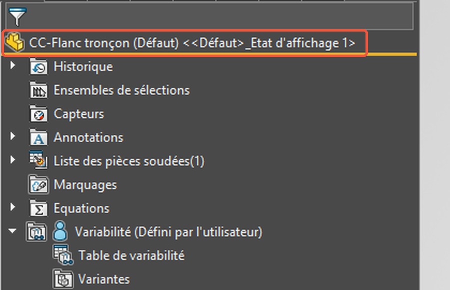 La configuration Défaut active dans la pièce